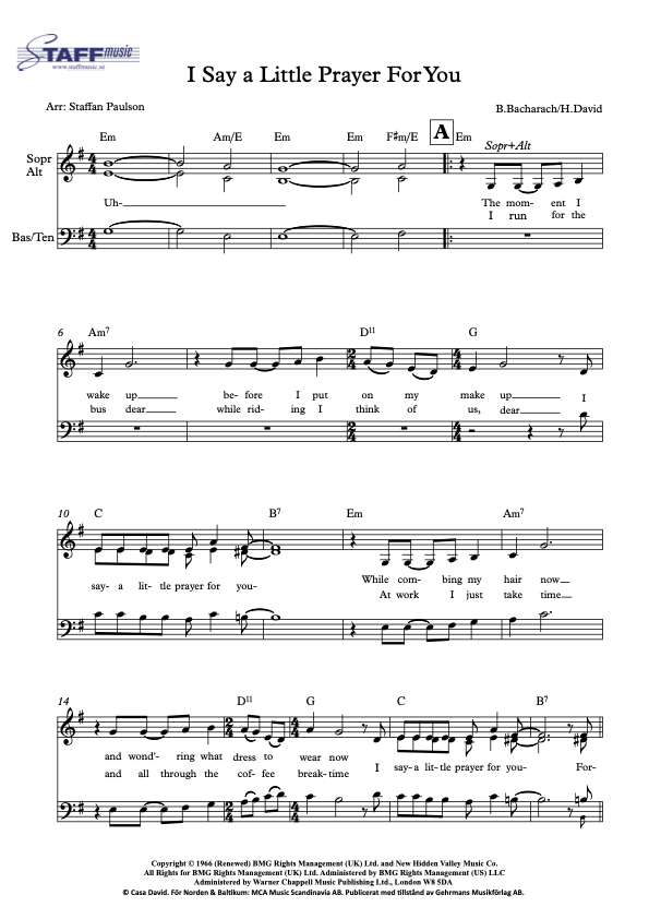 I Say a Little Prayer For You-mix,ex